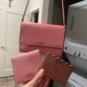 Kate Spade Pink and Brown Crossbody Bag Set